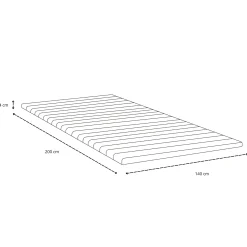 Boxmadras seng i beige 140x200 cm med 4 cm topmadras i PU-skum ekskl. ben