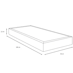 Boxmadras seng i beige 180x200 cm med 4 cm topmadras i PU-skum ekskl. ben