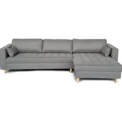 Brandy - Højrevendt og venstrevendt vendbar chaiselong sofa grå - L: 290  x D: 96 x H: 80 cm