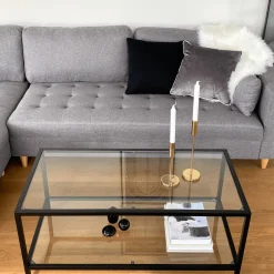 Brandy - Højrevendt og venstrevendt vendbar chaiselong sofa grå - L: 290  x D: 96 x H: 80 cm