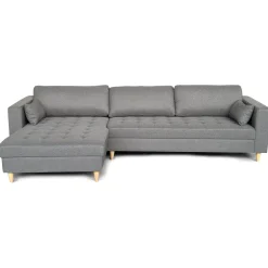 Brandy - Højrevendt og venstrevendt vendbar chaiselong sofa grå - L: 290  x D: 96 x H: 80 cm