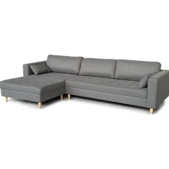 Brandy - Højrevendt og venstrevendt vendbar chaiselong sofa grå - L: 290  x D: 96 x H: 80 cm