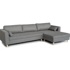 Brandy - Højrevendt og venstrevendt vendbar chaiselong sofa grå - L: 290  x D: 96 x H: 80 cm
