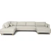 Brandy - højrevendt u-sofa i beige med chaiselong -  L: 366 x D: 211 x H: 80 cm