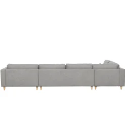 Brandy - højrevendt u-sofa i grå med chaiselong -  L: 366 x D: 211 x H: 80 cm