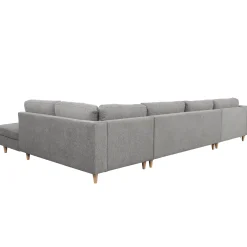 Brandy - venstrevendt u-sofa i grå med chaiselong -  L: 366 x D: 211 x H: 80 cm