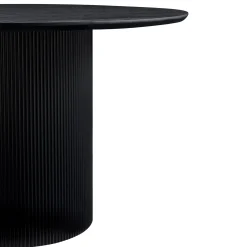 Carisma rundt lamel spisebord - sort med søjleben - Ø120 cm