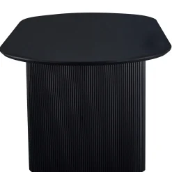 Carisma sort ovalt lamel spisebord 200 x 100 cm med søjleben