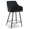 Carlo - barstol sort velour med armlæn 65 cm