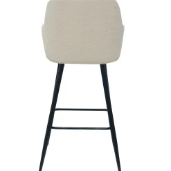 Carlo barstol - hvidt boucle med armlæn 65 cm