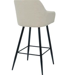 Carlo barstol - hvidt boucle med armlæn 65 cm