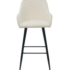 Carlo barstol - hvidt boucle med armlæn 65 cm