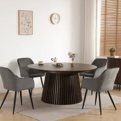 Carlo spisebordsstol - Grå velour med armlæn