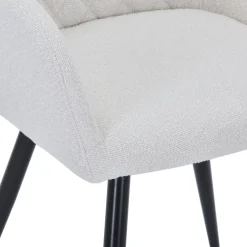 Carlo spisebordsstol -  Hvid boucle med drejefunktion 360 grader