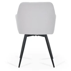 Carlo spisebordsstol -  Hvid boucle med drejefunktion 360 grader