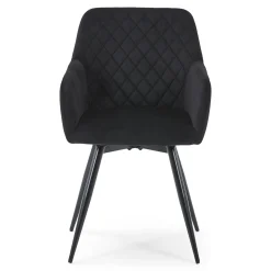 Carlo spisebordsstol - Sort velour med drejefunktion 360 grader