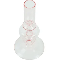 Chicka lysestage glas lyserød 21 cm