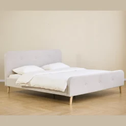 Christian seng i beige 180x200 cm inkl. sengelameller og madrasser