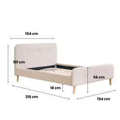 Christian sengeramme i beige 140x200 cm ekskl. sengelameller og madrasser