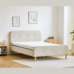 Christian sengeramme i beige 180x200 cm ekskl. sengelameller og madrasser