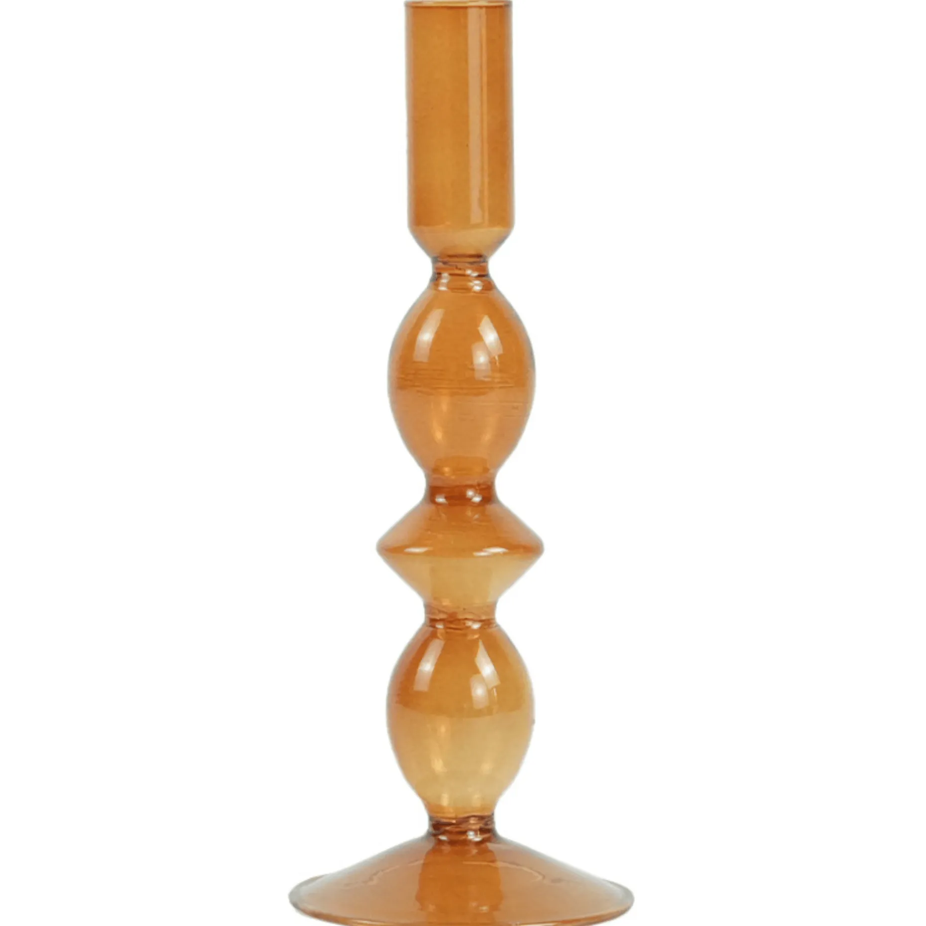 Cora glas lysestage amber 20 cm