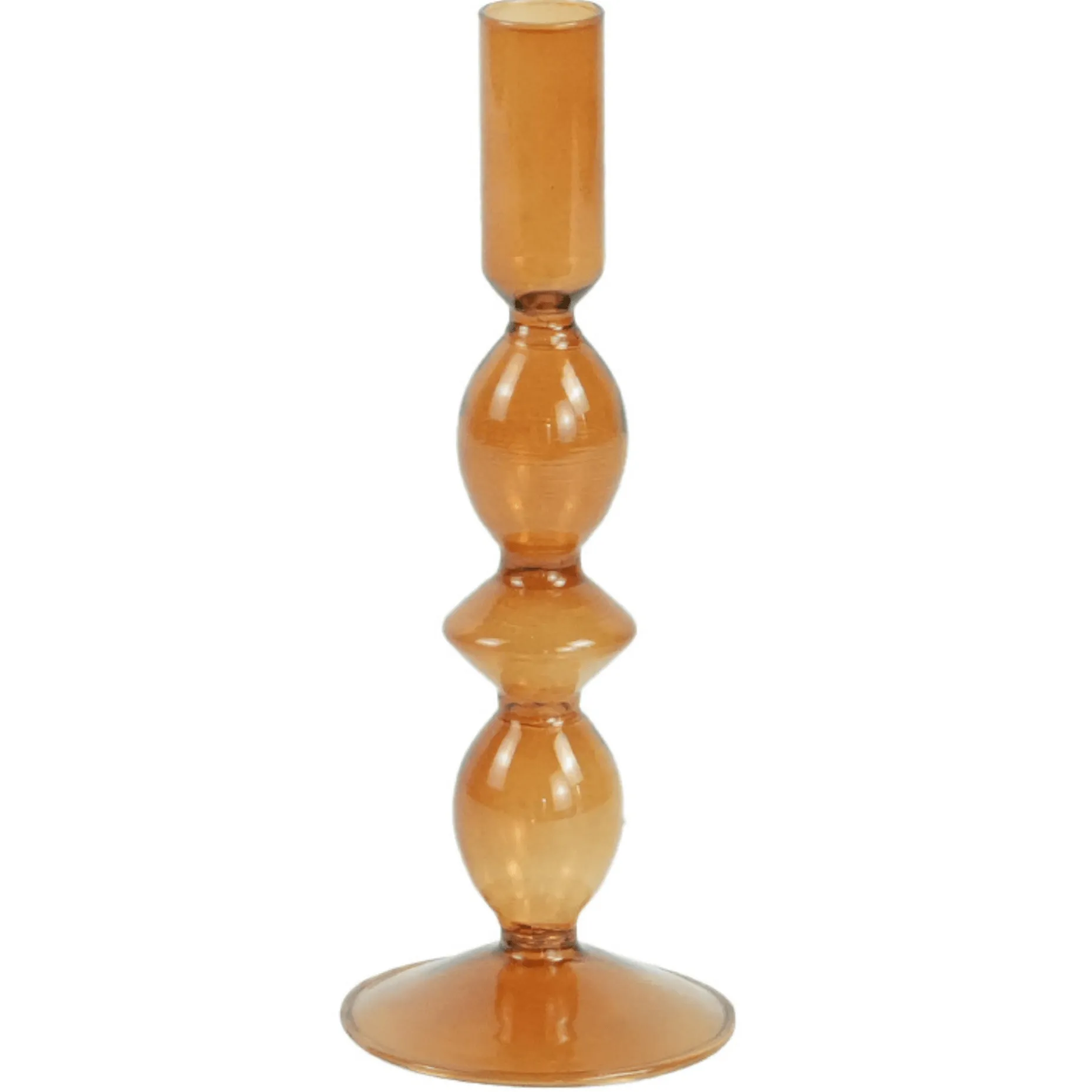 Cora glas lysestage amber 20 cm