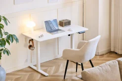 Damian hæve sænkebord skrivebord 120x60 cm i hvid