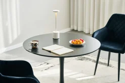 Diego rundt spisebord i sort med trompetfod Ø90 cm