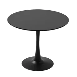 Diego rundt spisebord i sort med trompetfod Ø90 cm