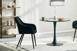 Diego rundt spisebord i sort med trompetfod Ø90 cm