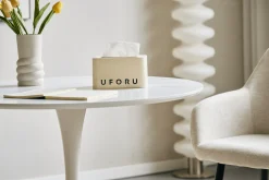 Diego spisebord i hvid marmor look Ø90