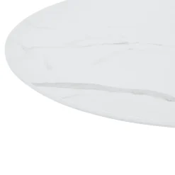 Diego spisebord i hvid marmor look Ø90