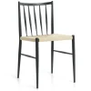 Elena spisebordsstol - sort med fletsæde