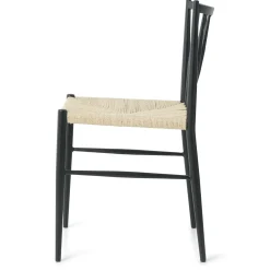 Elena spisebordsstol - sort med fletsæde