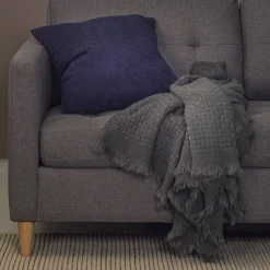 Ellen pyntepude - Blå fløjl 45x45 cm