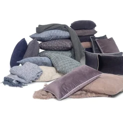 Ellen pyntepude - Blå fløjl 45x45 cm