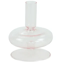 Elly glas lysestage lyserød 12 cm