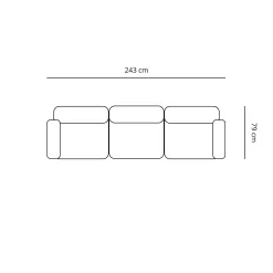 Emilia modulsofa i beige med 3 moduler L: 243 x D: 79 cm x H: 72 cm