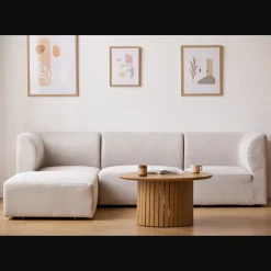 Emilia modulsofa i beige 3 moduler højre- og venstrevendt chaiselong L: 243 X D: 158 X H: 72 cm