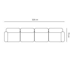 Emilia modulsofa i beige 4 moduler L: 328 X D: 79 X H: 72 cm