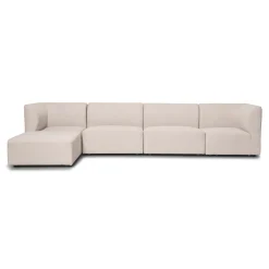 Emilia modulsofa i beige 4 moduler med højre- og venstrevendt chaiselong L: 328 X D: 158 X H: 72 cm