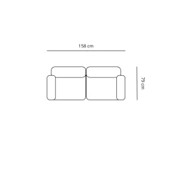 Emilia modulsofa i sand 2 moduler L: 158 X D: 79 X H: 72 cm