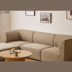 Emilia modulsofa i sand med 3 moduler L: 243 X D: 79 cm X H: 72 cm