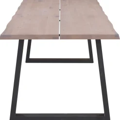 Esther plankebord - 300x95 cm - i hvidolieret eg med firkantet ben - (Forberedt til tillægsplader)