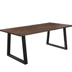 Esther plankebord - 200x95 cm - i smoked eg med firkantet ben - (Forberedt til tillægsplader)