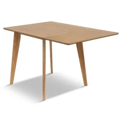 Ezra - Eg klap ud spisebord med tillægsplader i lakeret egefiner - 80/120 x 80 cm