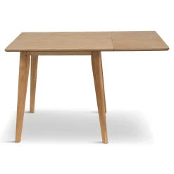 Ezra - Eg klap ud spisebord med tillægsplader i lakeret egefiner - 80/120 x 80 cm