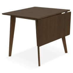 Ezra - Røget Eg klap ud spisebord med tillægsplader i lakeret egefiner - 80/120 x 80 cm