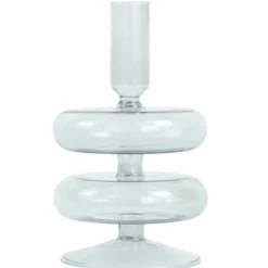 Fairy glas lysestage grå 15 cm