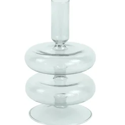 Fairy glas lysestage grå 15 cm